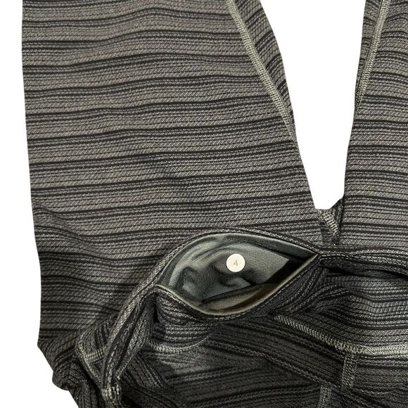 Lululemon Wunder Under Crop Legging Textured Stripe Slate Deep Coal Size 4 - Picture 7 of 8